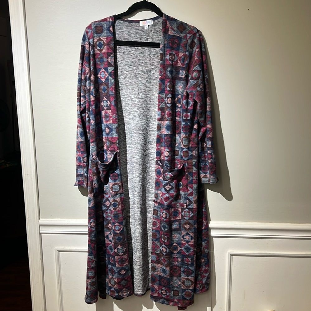 LulaRoe Long Kimono w/ Pockets Size Large